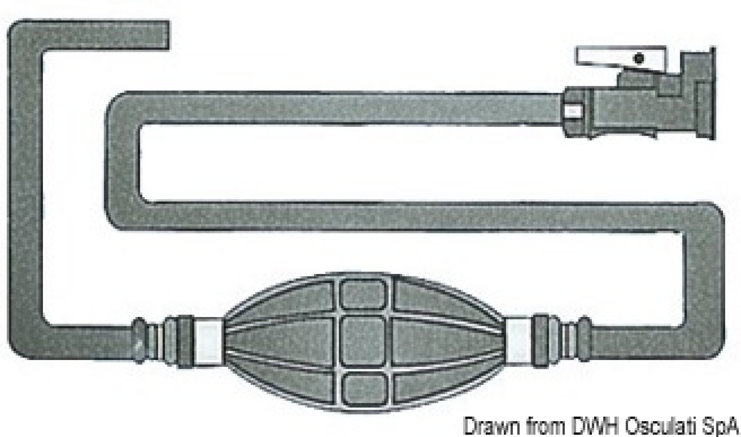 Fuel pipe with primer bulb and YAMAHA/MERCURY/MARINER connector L2m Ø8xØ13mm