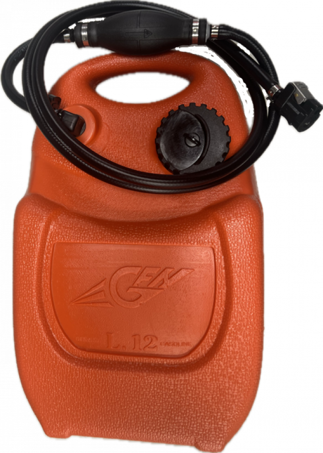 Fuel tank 12 Lt with hose and Mercury/Yamaha/Tohatsu 4T connector