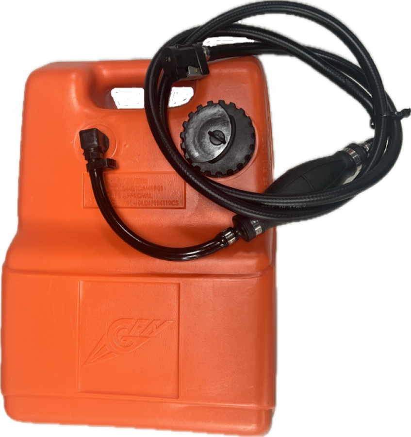 Fuel tank 12L with Mercury/Yamaha/Tohatsu 4T connector - use only horizontally