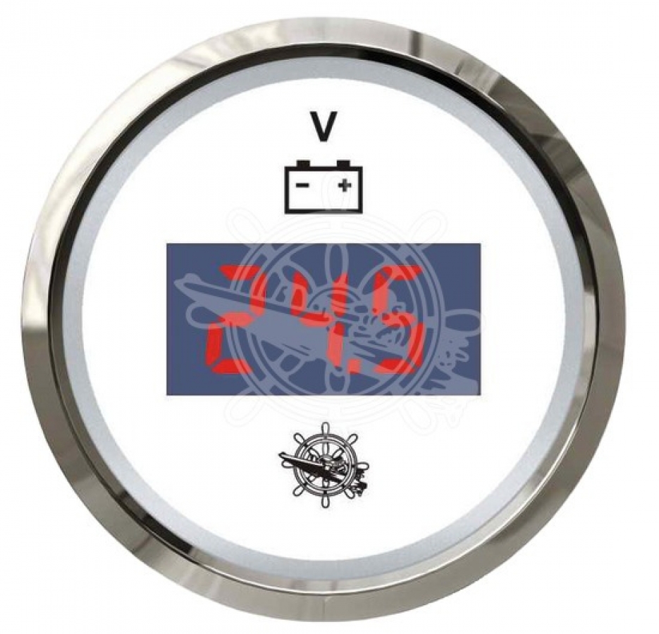 Digital voltmeter 8-32V White / Chrome