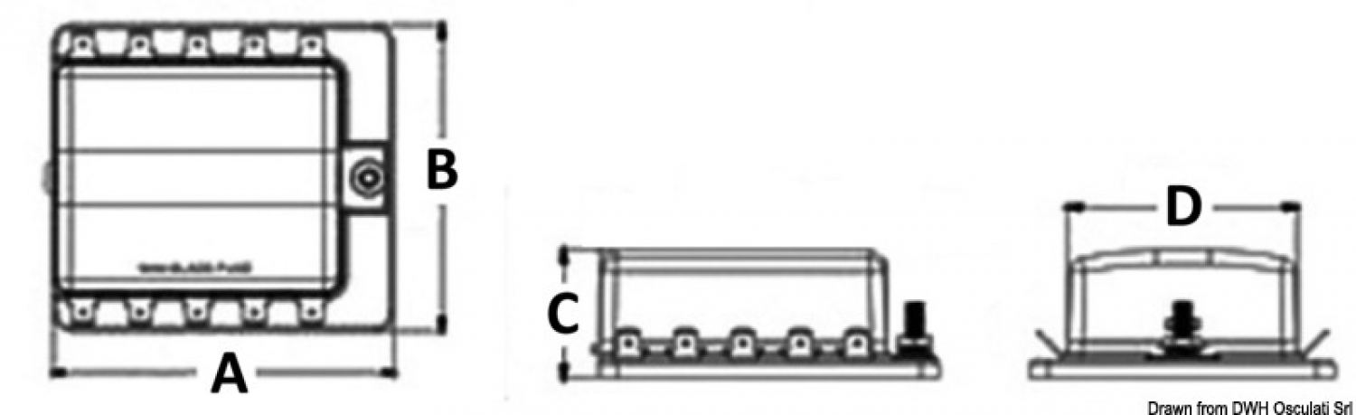 Fuse holder box with warning lights 4 housings