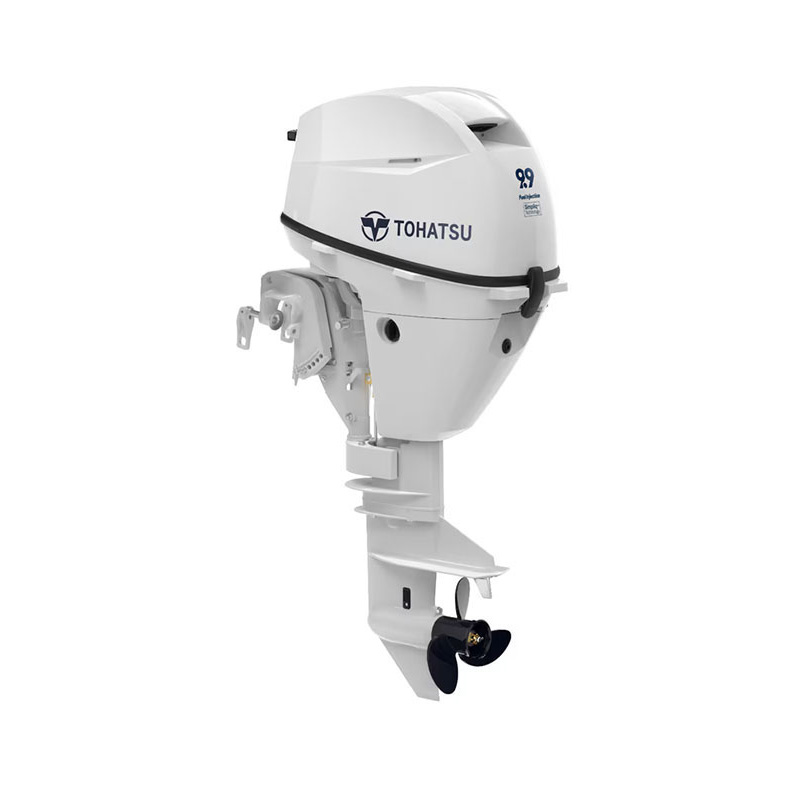 Engine Tohatsu 9.9Hp CYWEPL Beluga White - without PT with starter, electric and manual start, remote control, L-Long leg, 12L external fuel tank