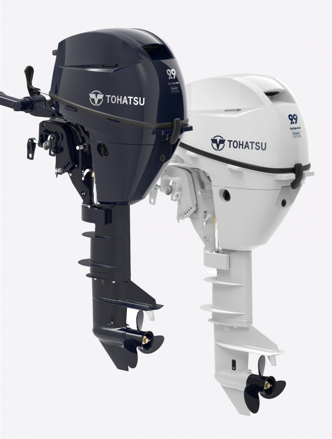 Engine TOHATSU EFI 9.9 HP (NEW MODEL 2024 year)  S-15" Aqua Marine Blue Engine hour counter included!