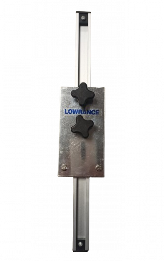 Sonar transducer holder on the transom