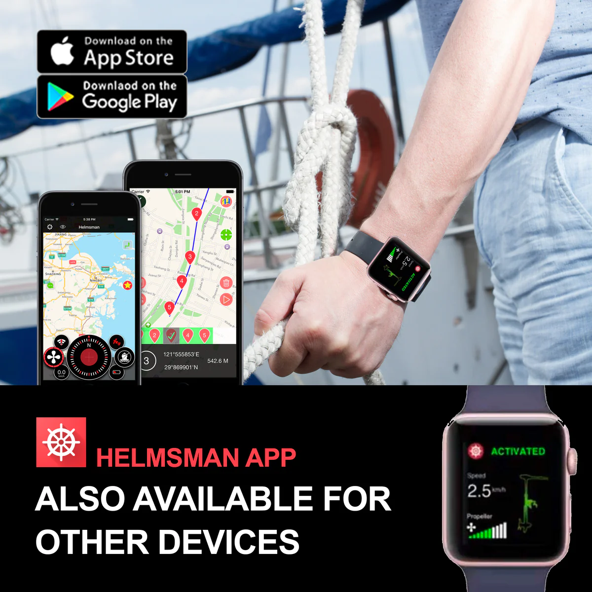 Elektriskais motors Haswing CAYMAN - PULSAR B balts 55 GPS 12V Sw.Ver 1.6 Kāja 152cm