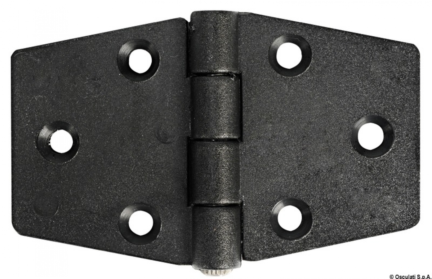 Reinforced nylon hinge, black 98x65 mm
