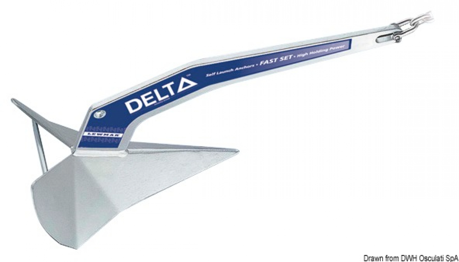 Delta anchor 10 kg A 695mm B 308mm C 12mm D 526mm E 283mm galvanized