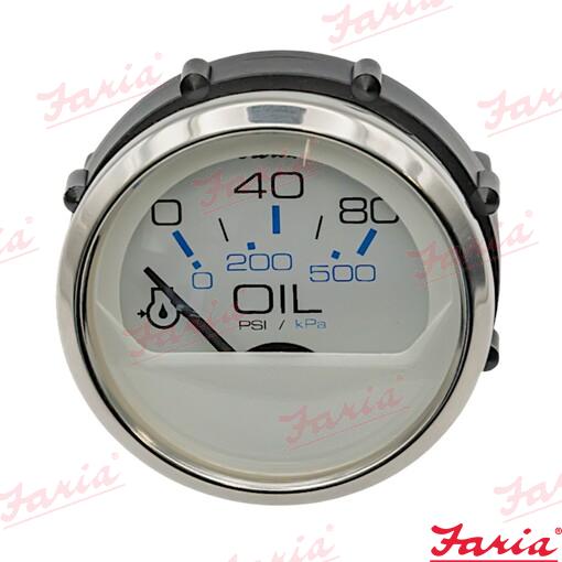 Oil pressure indicator 5.5 bar - white/stainless steel