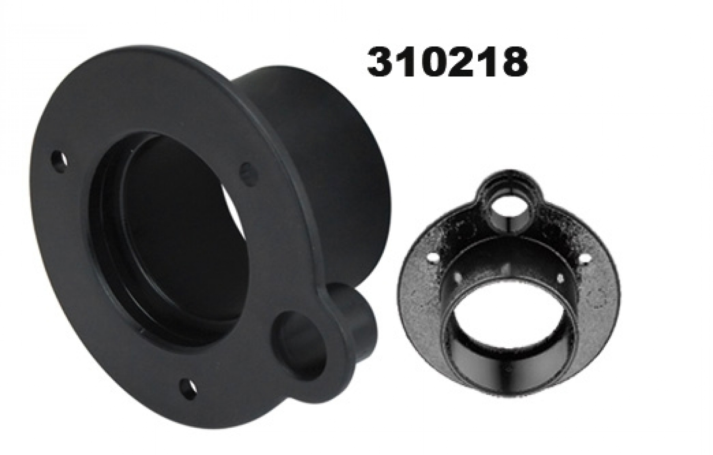Flange for corrugated D.50mm fuel hose outlet - black