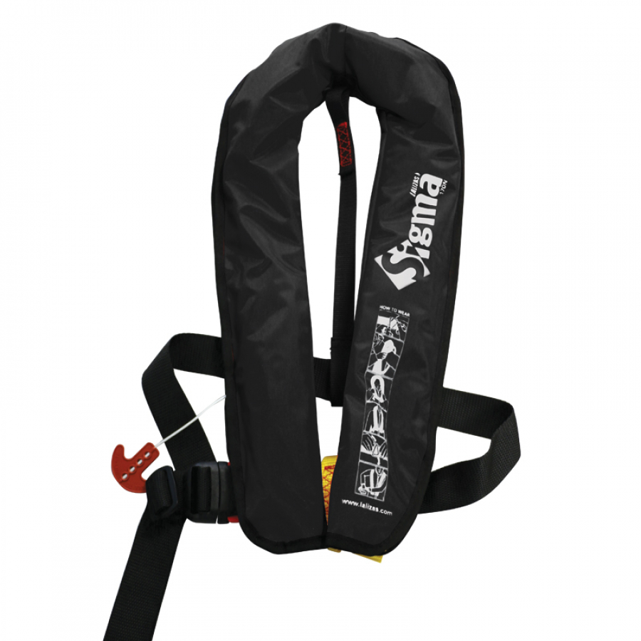Lifejacket Lalizas Sigma - black - Automatic 150N  Size - Adult. Inflatable vests work at temperatures above +4C