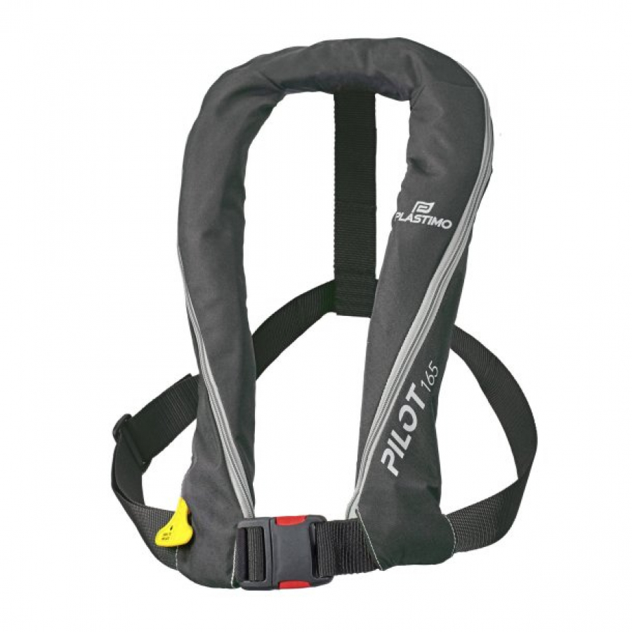 Inflatable Life vest plastimo pilot 165n zip hydrostatic Hammar MA1 automatic - black
