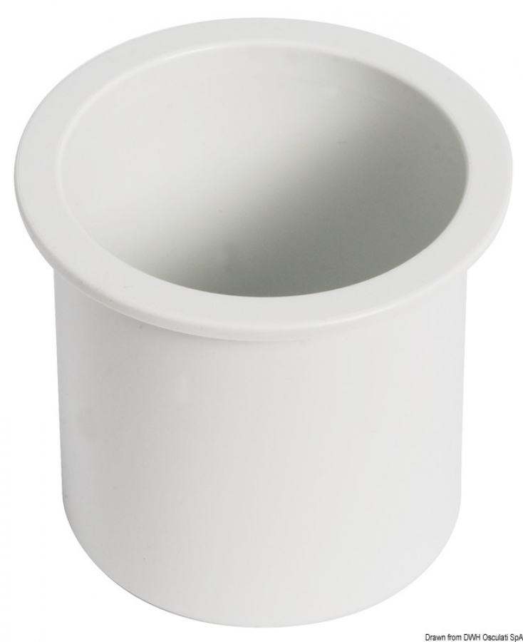 Recess-fit glass holder ABS white Ø86xØ75xh75mm