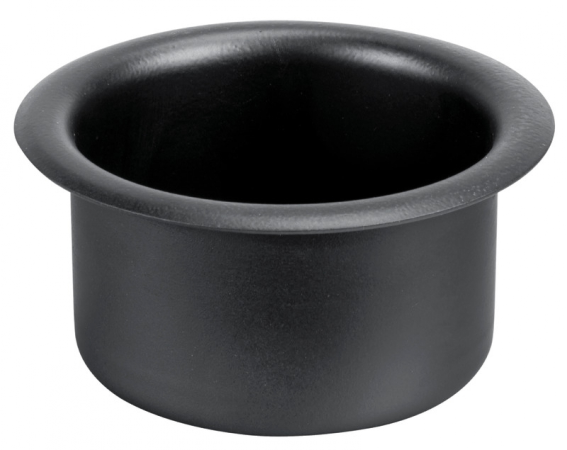 Cup holder AIS304 black - external Ø88mm, depth 42mm, drill Ø70mm