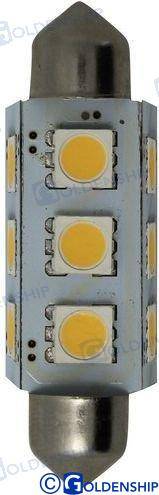 spuldze festoon 12LED 1w 10/30v (2gab) LEDus balta