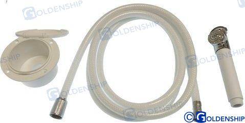 shower with chromed head shower rigid