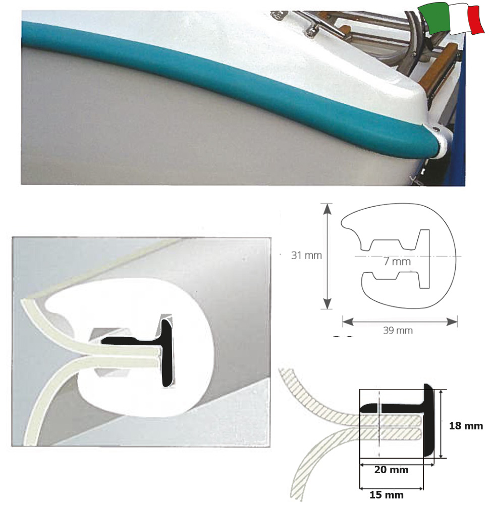 PVC Profils melns 35mm/12 metri