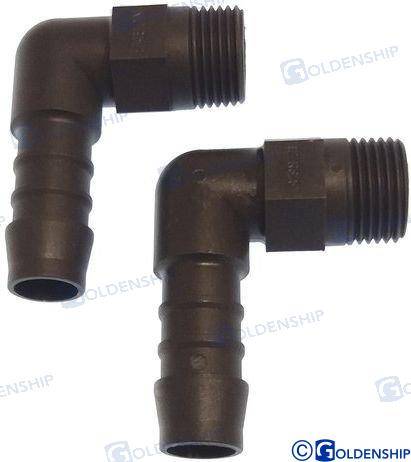 racord 90d poliamīds 3/8 - 12 (2gab)