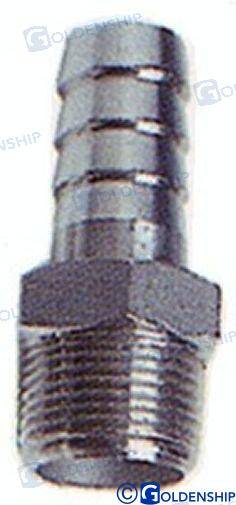 male hose adaptor 3/4" 25mm inox