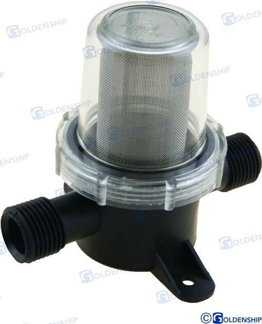In-line raw water strainer 1/2"
