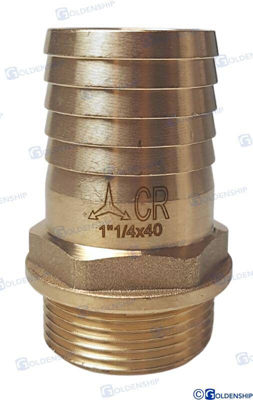 šļūtenes aste 1''1/4 x 40 mm misiņa cr