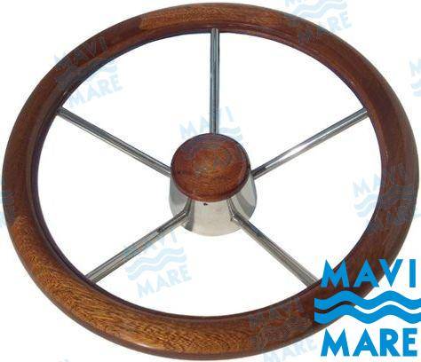 stainless steel , wood steering wheel