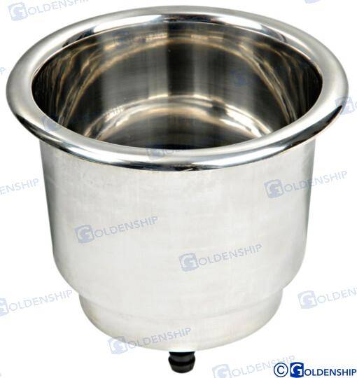 glass & can holder ss with drain hole