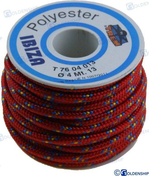poliestera pīta virve 2,5 mm. sarkana ibiza