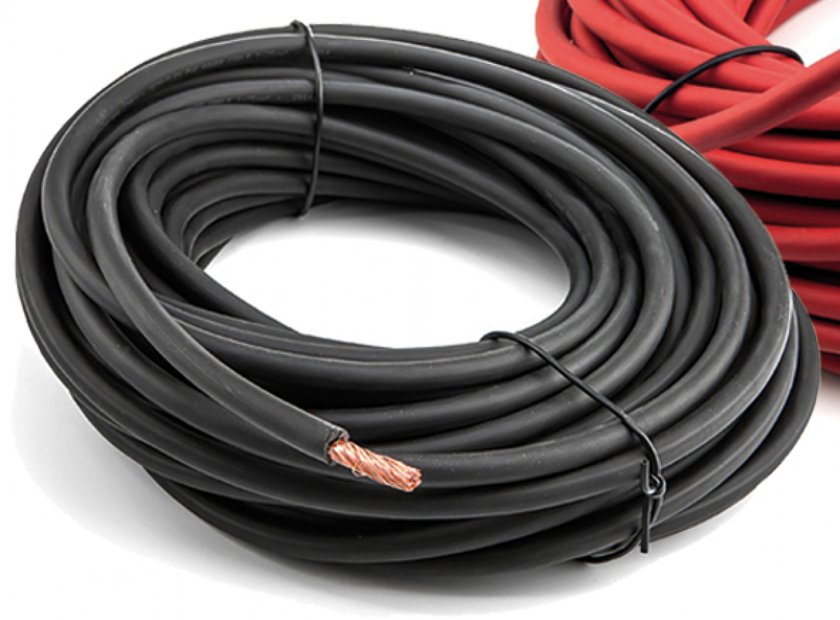Кабель аккумулятора 16мм2 - 6 AWG - Наружный Ø 8мм Черный - мягкий