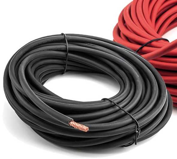 Экстра-мягкий неопренный кабель для батарей 25мм2x10мм 4 AWG - Черный