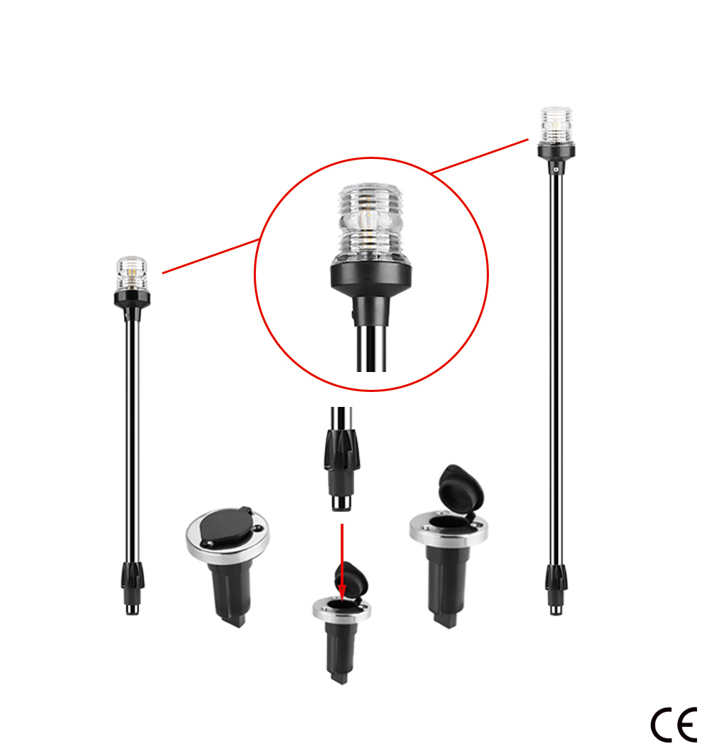 All round navigation light LED SEAFLO 360 S.S. 905mm IP65 3nm 12-24V 2.5W 4000-4500K