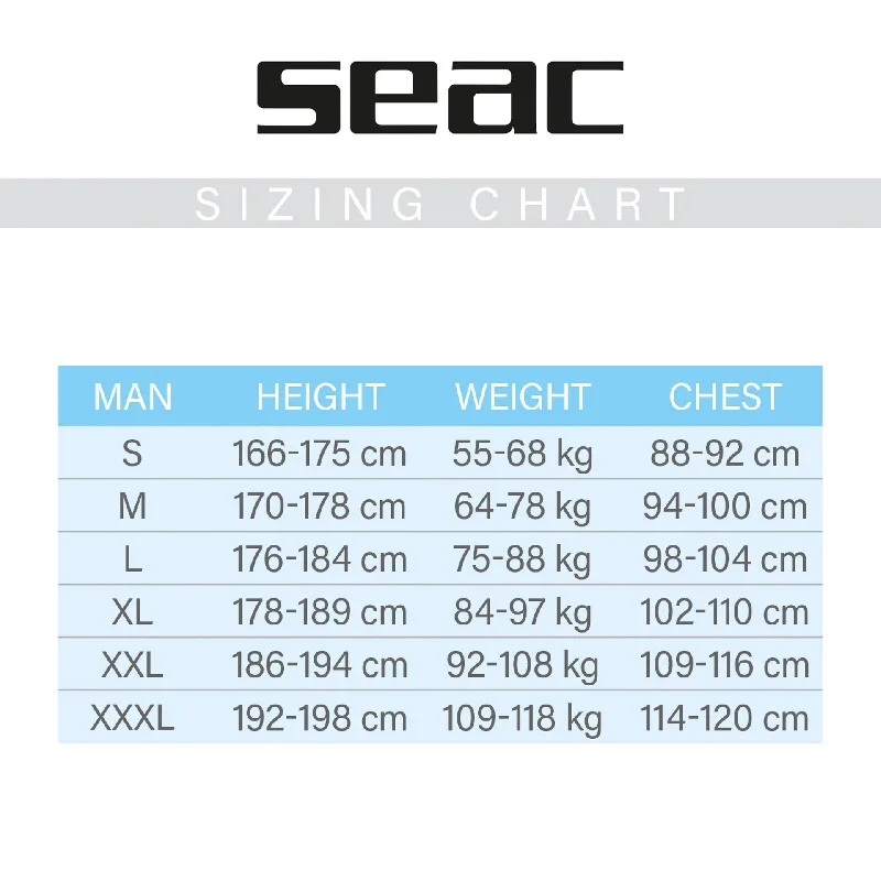 Wetsuit SEAC KOMODA One-Piece Man - 7mm thick - Size XXXL - Class B (10-18 degrees)