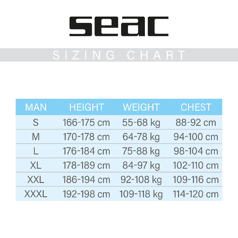 Wetsuit SEAC KOMODA One-Piece Man - 7mm thick - Size XXL - Class B (10-18 temperature)