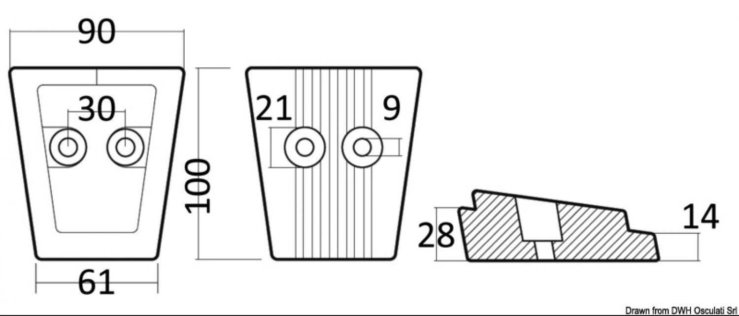 Kājas anods priekš Volvo Penta  SX/DPS Magnijs