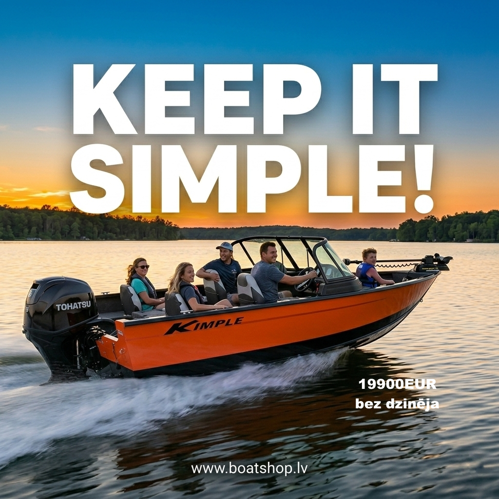 KIMPLE aluminium boat Bow Rider BR165-A - orange color - 5m long - up to 115hp - maximum 5 people