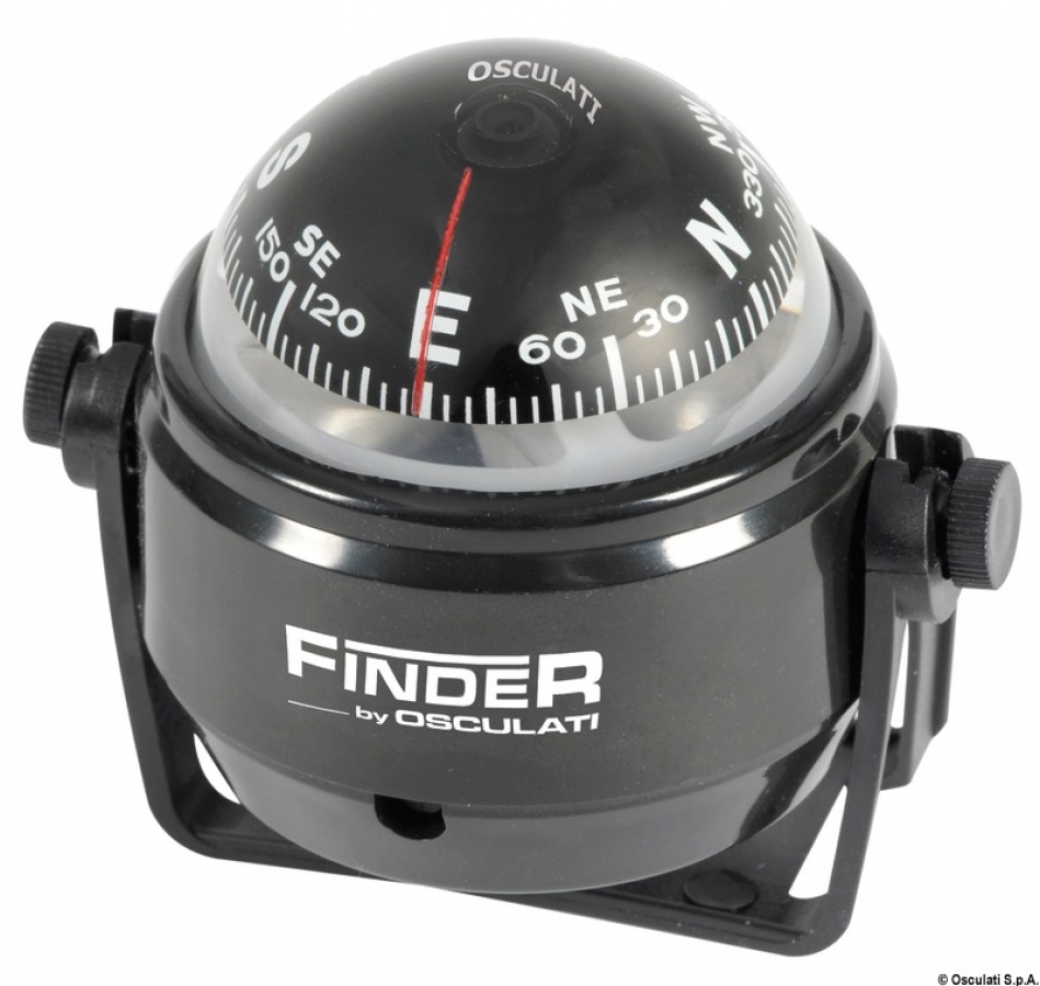 Finder compass 2" w/bracket black/black LED Ø50mm