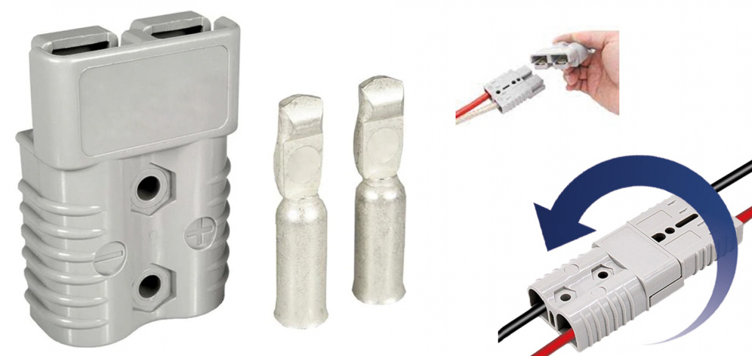 Connector 120A anderson - 600V 64 x 45 x 21m 1 pc. to order a pair, you must order 2 pcs.