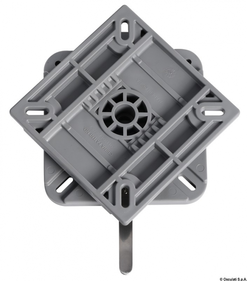 Rotating and removable base with front position lock 175x175x55mm