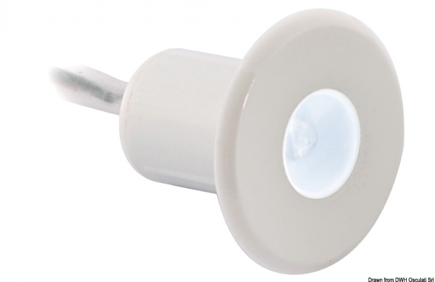 LED courtesy light for recess mounting - frontal orientation Ø28 mm 12V 0,24W Lumen 4 3000K