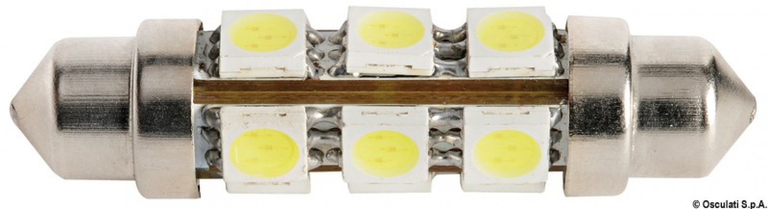 Festoon LED bulb  44mm 12V 2W 180Lum 3000K 2 pcs