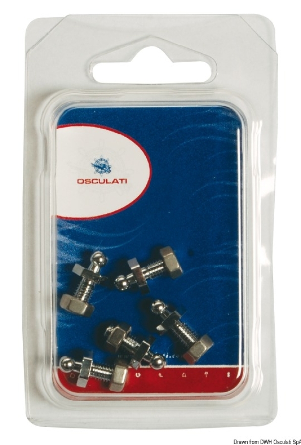 Мужская застежка-кнопка Loxx SS с винтом и гайкой (5 pcs) L-10mm