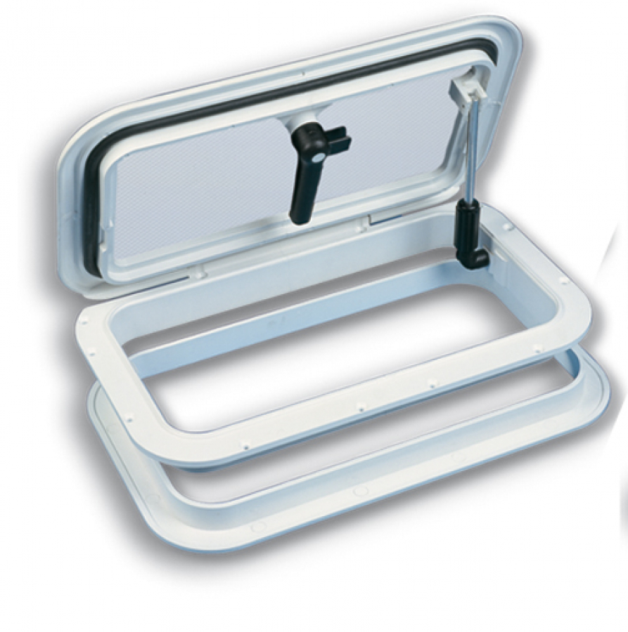 RECTANGULAR DECK HATCH  448x268mm Built in - 389x209mm.  Polycarbonate.