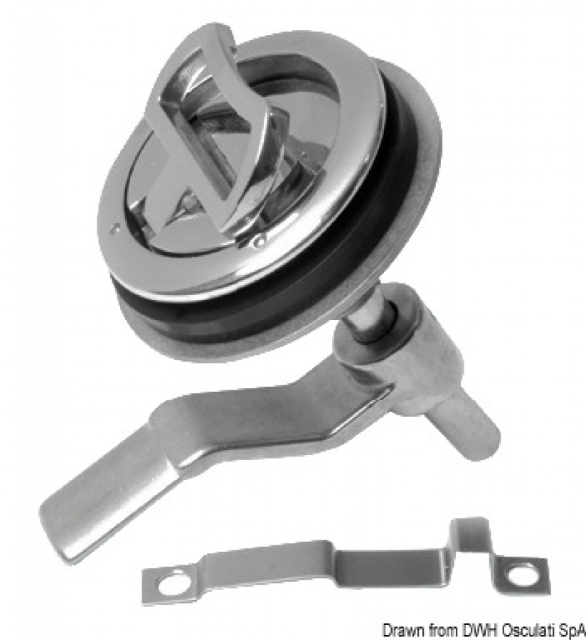 Flush pull, AISI316, w/lock