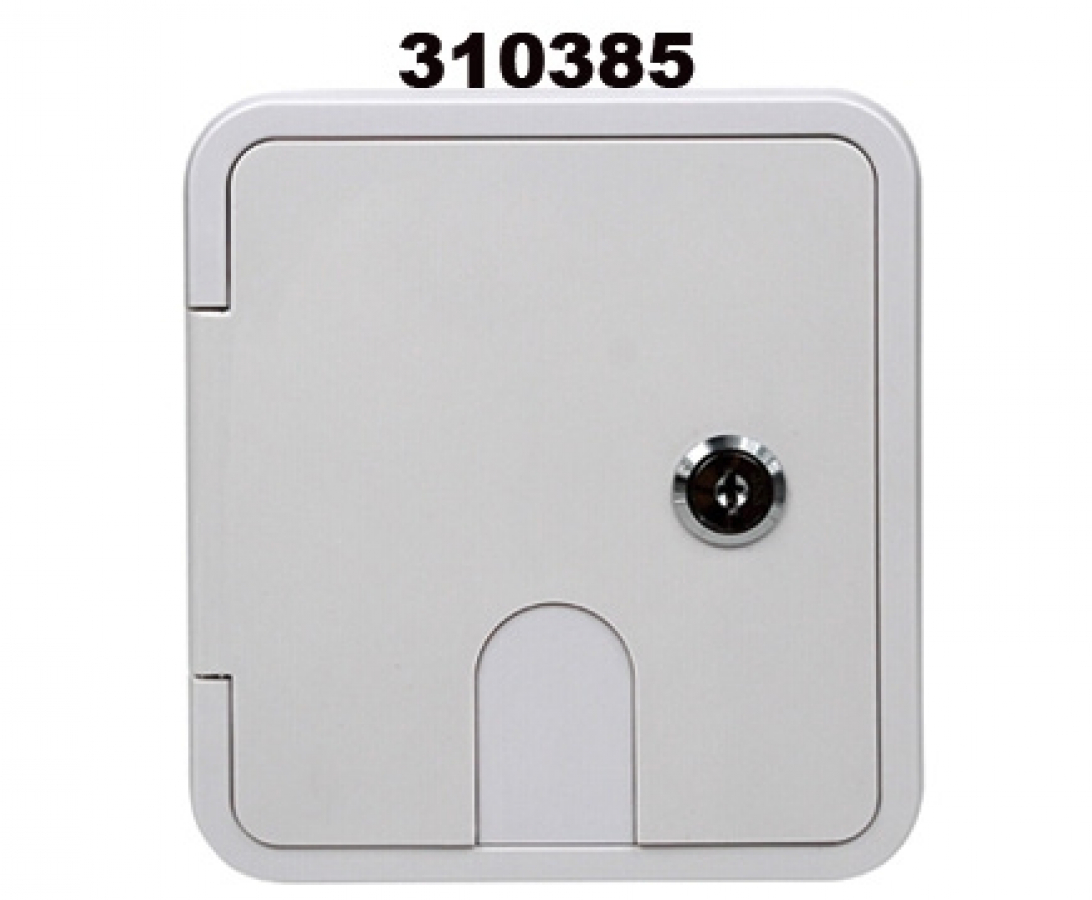 Hatch cover 151x166mm with hole for cable - white with key