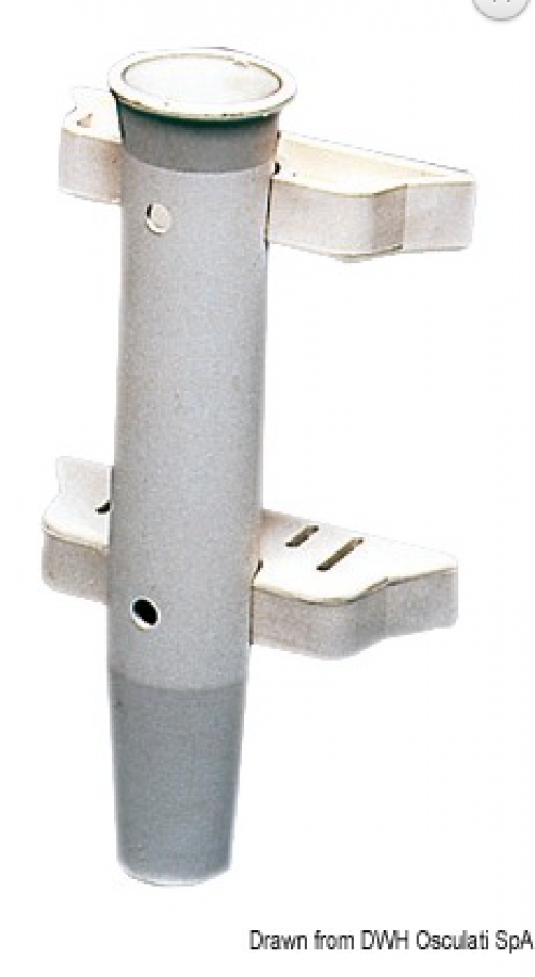 Держатель удочки крепление к перегородке белый пластик 1 удочка L158mm Ø44mm