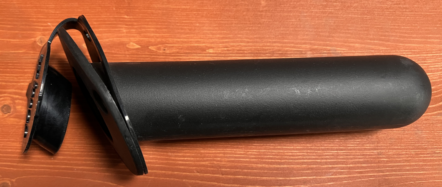 Fishing rod - screw-in - Black - with rubber cover d.42mm l.220mm