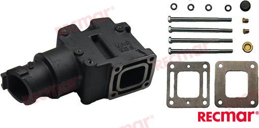 MERCRUISER EXHAUST ELBOW  V6/V8 4" output 7° OEM: Mercruiser: 44354A3, 807914A1, 807988A03, 807988A08, 807988A2, 807988Q03, 867988A08