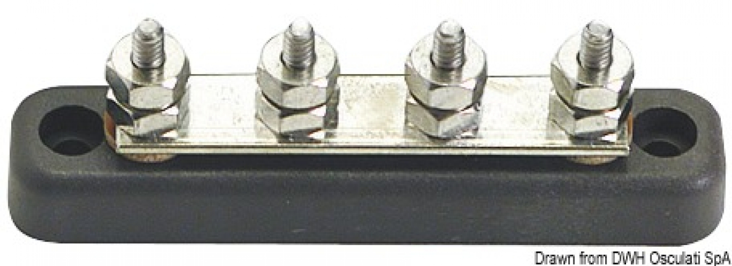 Kontaktu panelis 4 kontakti x 5mm Maksimālā strāva 100A  107x22mm Skatīt GS11303