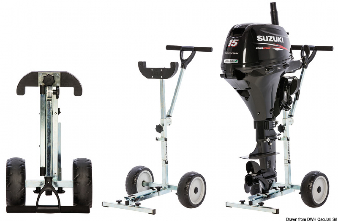 Trailer with foldable wheels up to 10HP - 40kg