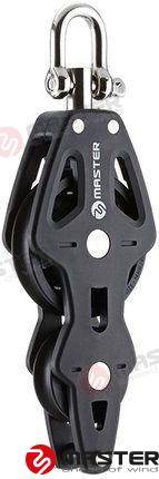 90mm single fiddle/becket/ swivel shackle block