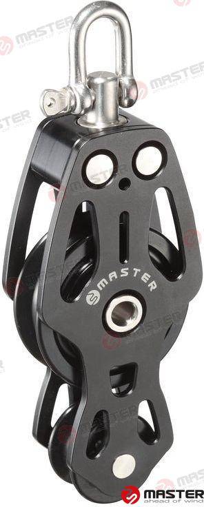 50mm Aluminium fiddle / swivel shackle block